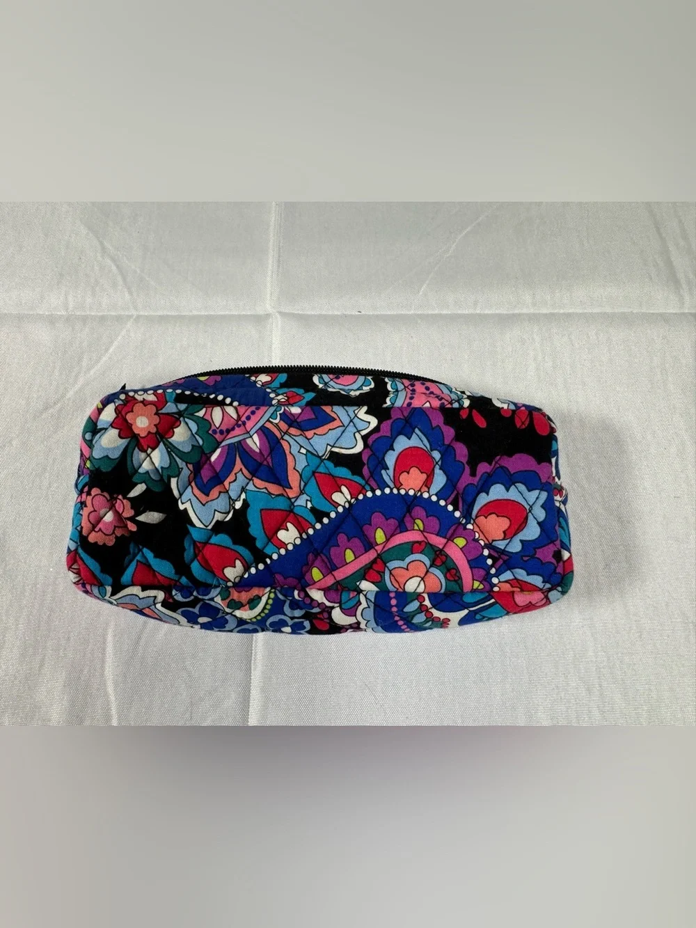 Quilted Paisley Cosmetic Pouch - Multicolor